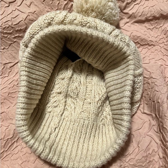 Obey Cream Cuffed Pom Pom Knit Beanie - Picture 6 of 7